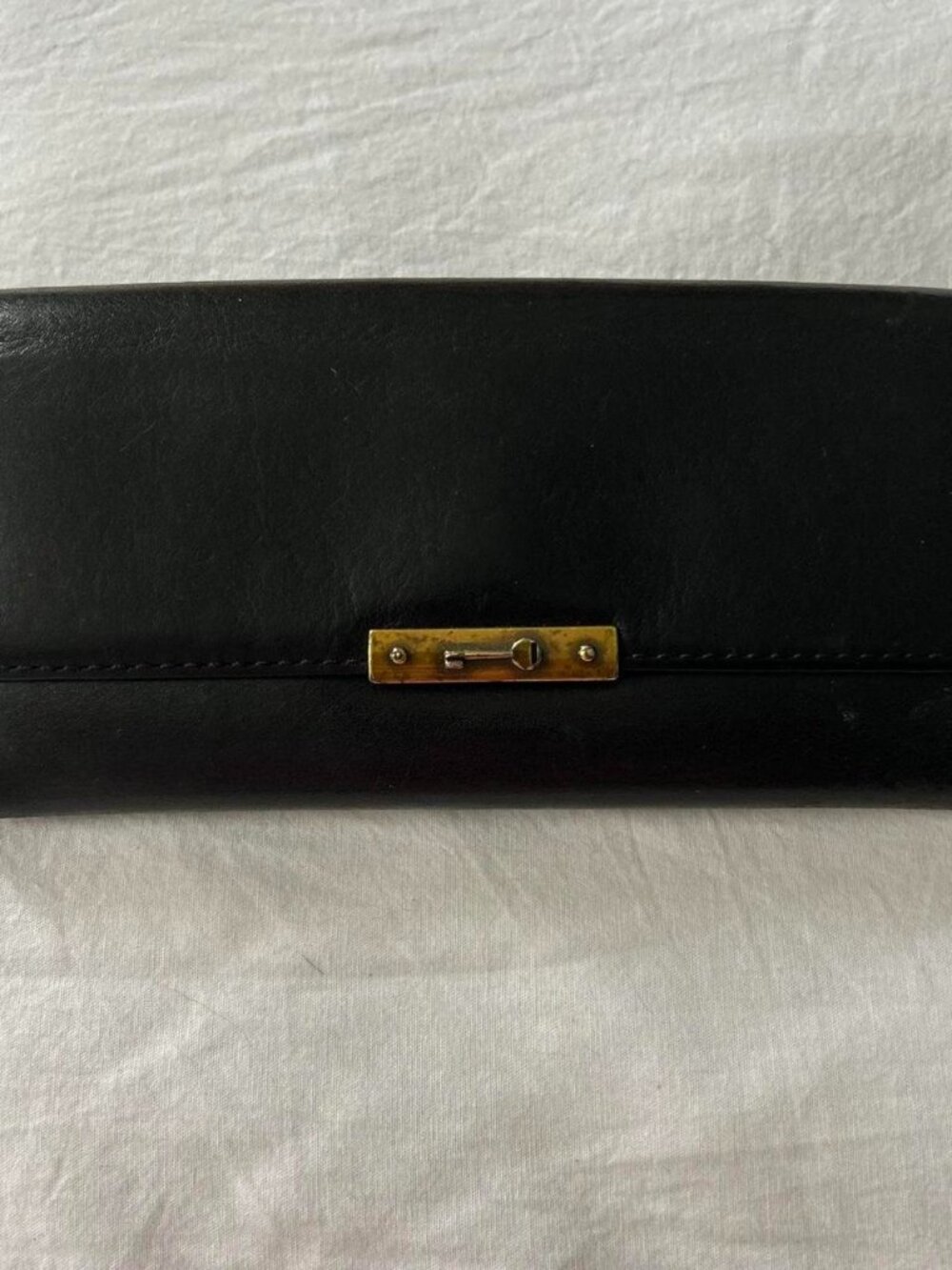 Fossil Black Leather Tri Fold Wallet